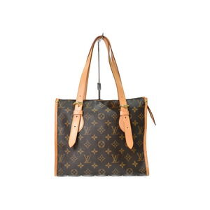 LOUIS VUITTON Popincourt Monogram Brown Coated Canvas Tote Bag Shoulder
